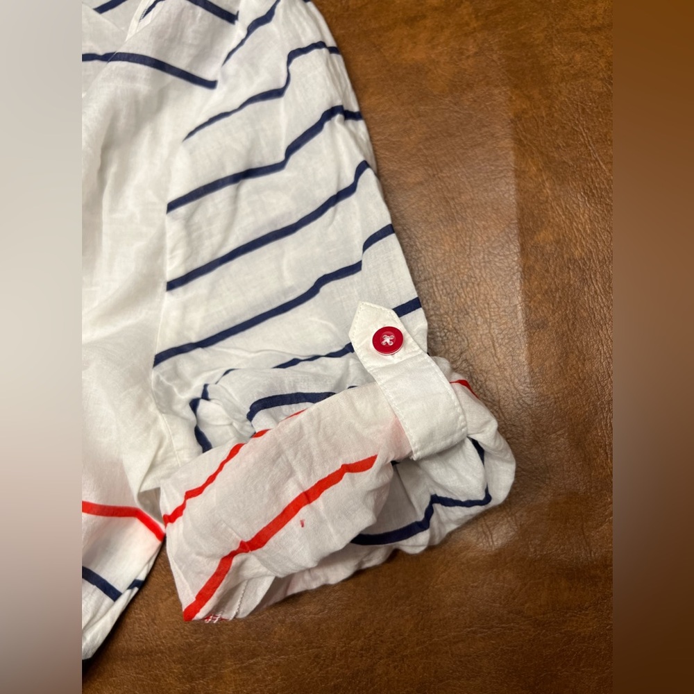 Helly Hansen Nautical Striped Button-Down Shirt/D… - image 3